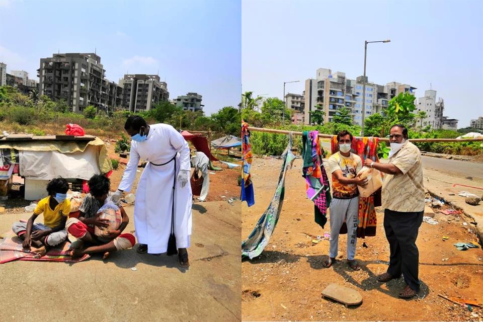 First day distribution of grocery bag's at Panvel