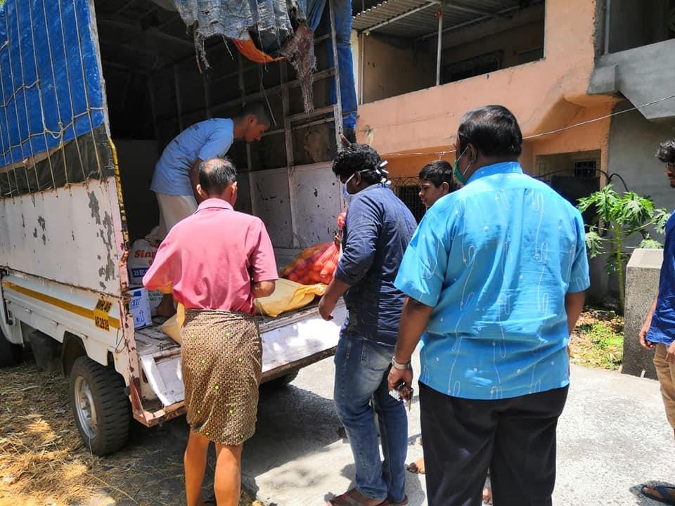 Fifth day distribution of grocery bag's at  Bless Home , Sukhapur ,Panvel