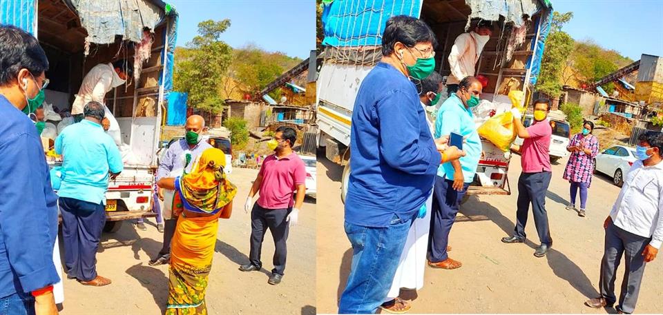 Sixth day distribution of grocery bag's at  Nerul